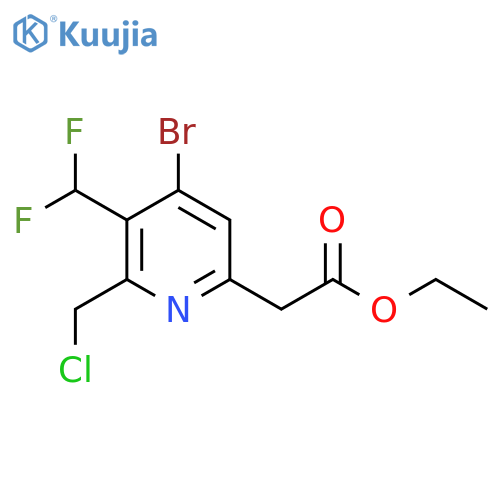 Ethyl 4-bromo-2-(chloromethyl)-3-(difluoromethyl)pyridine-6-acetate structure