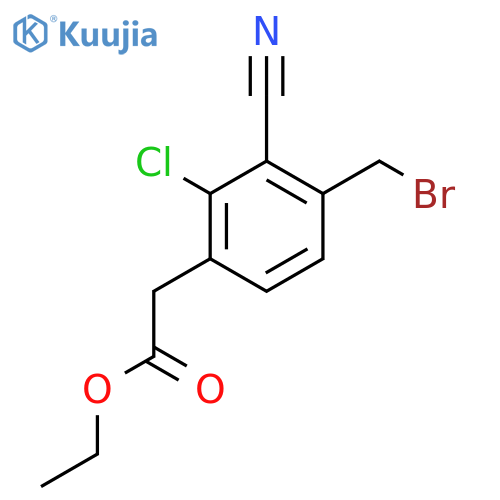 Ethyl 4-bromomethyl-2-chloro-3-cyanophenylacetate structure