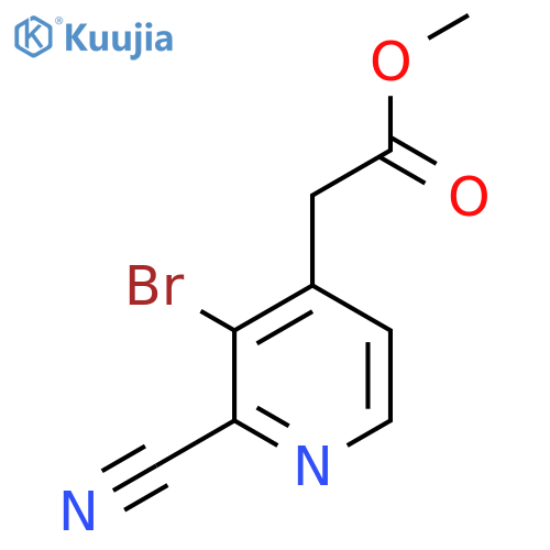 Methyl 3-bromo-2-cyanopyridine-4-acetate structure
