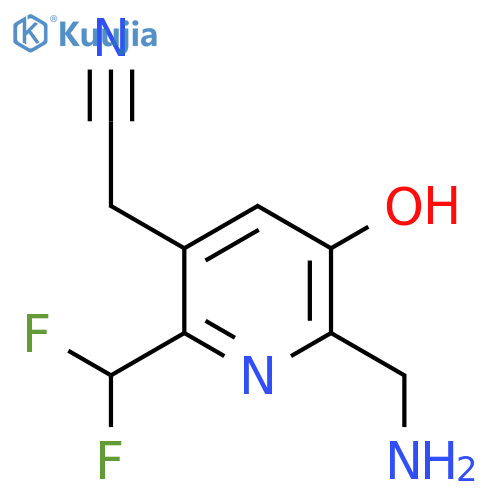 2-(Aminomethyl)-6-(difluoromethyl)-3-hydroxypyridine-5-acetonitrile structure