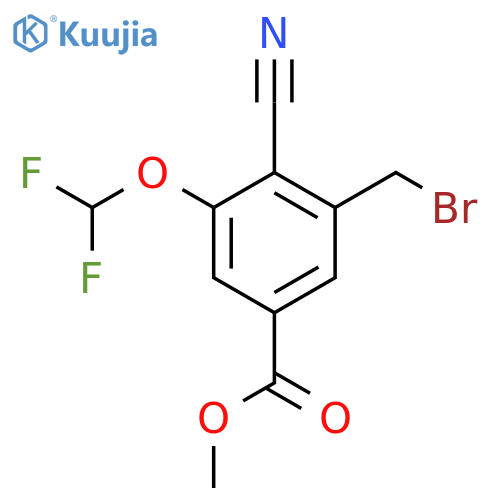 Methyl 3-bromomethyl-4-cyano-5-(difluoromethoxy)benzoate structure