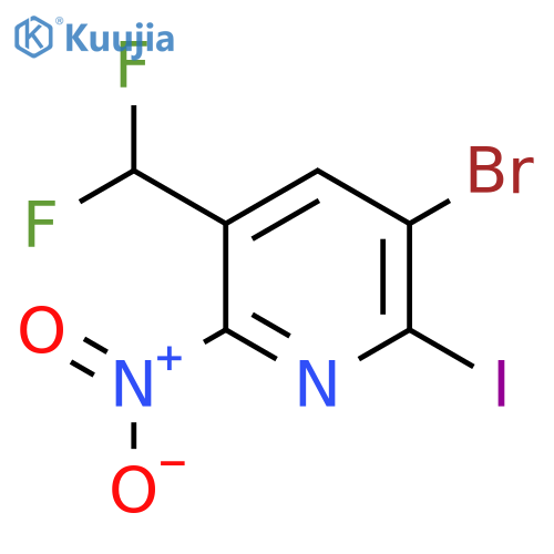 3-Bromo-5-(difluoromethyl)-2-iodo-6-nitropyridine structure