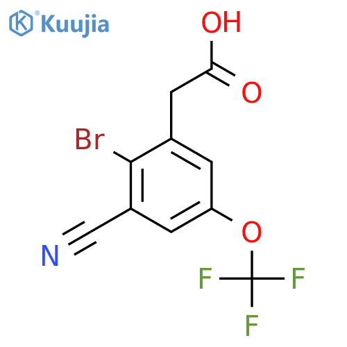 2-Bromo-3-cyano-5-(trifluoromethoxy)phenylacetic acid structure