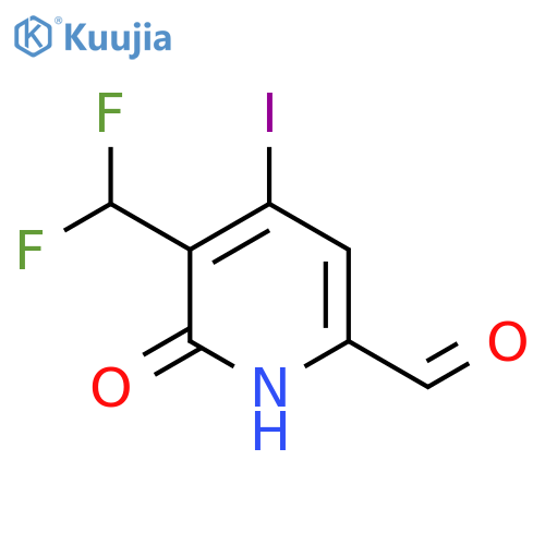 3-(Difluoromethyl)-2-hydroxy-4-iodopyridine-6-carboxaldehyde structure