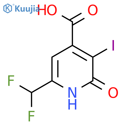 6-(Difluoromethyl)-2-hydroxy-3-iodopyridine-4-carboxylic acid structure