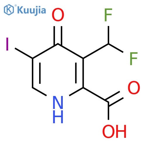 3-(Difluoromethyl)-4-hydroxy-5-iodopyridine-2-carboxylic acid structure
