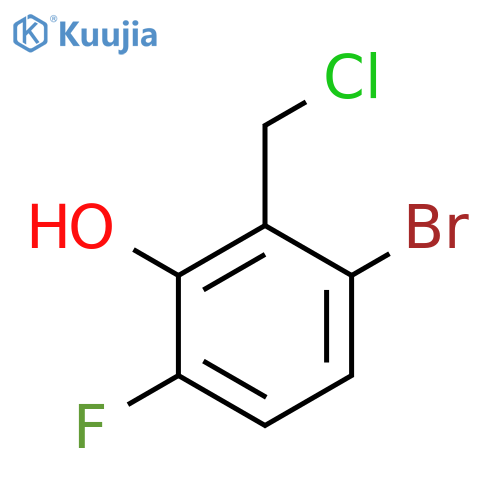 6-Bromo-3-fluoro-2-hydroxybenzyl chloride structure