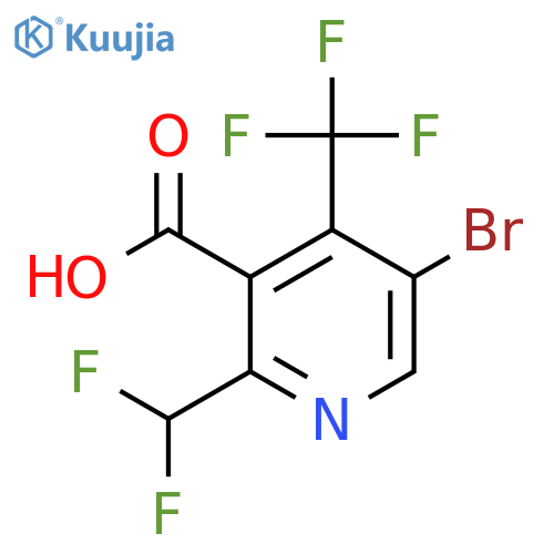 5-Bromo-2-(difluoromethyl)-4-(trifluoromethyl)pyridine-3-carboxylic acid structure