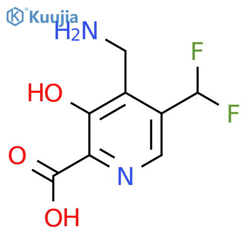 4-(Aminomethyl)-5-(difluoromethyl)-3-hydroxypyridine-2-carboxylic acid structure