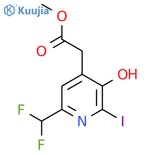 Methyl 6-(difluoromethyl)-3-hydroxy-2-iodopyridine-4-acetate structure