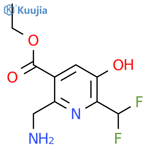 Ethyl 2-(aminomethyl)-6-(difluoromethyl)-5-hydroxypyridine-3-carboxylate structure