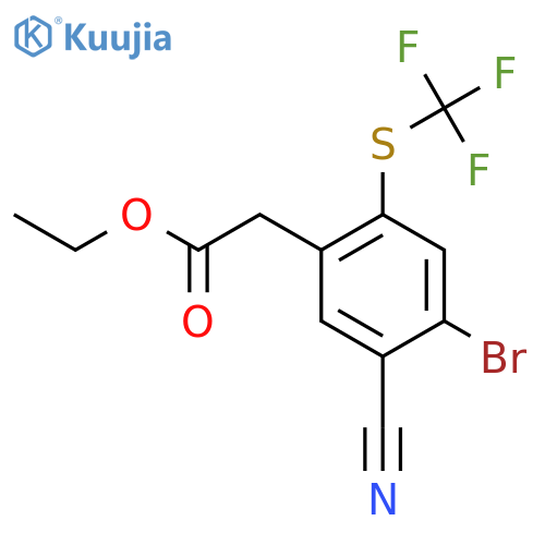 Ethyl 4-bromo-5-cyano-2-(trifluoromethylthio)phenylacetate structure