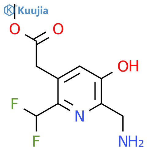 Methyl 2-(aminomethyl)-6-(difluoromethyl)-3-hydroxypyridine-5-acetate structure