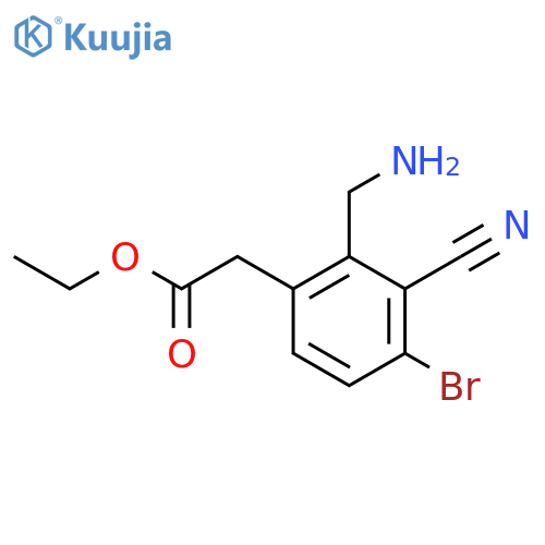 Ethyl 2-aminomethyl-4-bromo-3-cyanophenylacetate structure