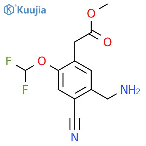 Methyl 5-aminomethyl-4-cyano-2-(difluoromethoxy)phenylacetate structure