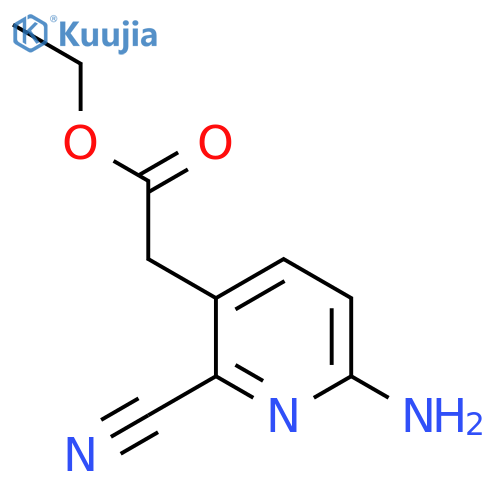 Ethyl 6-amino-2-cyanopyridine-3-acetate structure