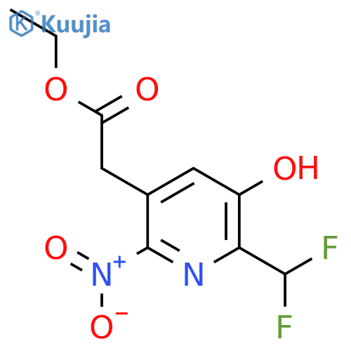 Ethyl 2-(difluoromethyl)-3-hydroxy-6-nitropyridine-5-acetate structure