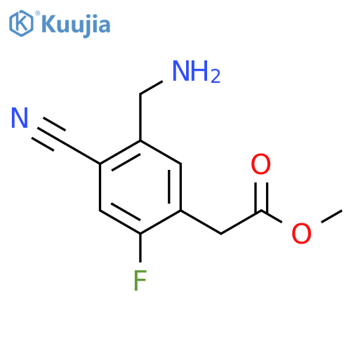 Methyl 5-aminomethyl-4-cyano-2-fluorophenylacetate structure