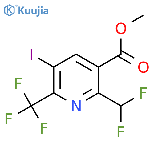 Methyl 2-(difluoromethyl)-5-iodo-6-(trifluoromethyl)pyridine-3-carboxylate structure