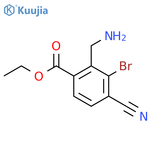 Ethyl 2-aminomethyl-3-bromo-4-cyanobenzoate structure