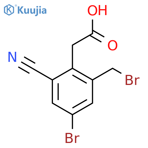 4-Bromo-2-bromomethyl-6-cyanophenylacetic acid structure