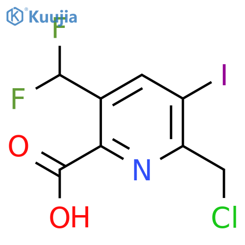 2-(Chloromethyl)-5-(difluoromethyl)-3-iodopyridine-6-carboxylic acid structure