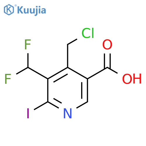 4-(Chloromethyl)-3-(difluoromethyl)-2-iodopyridine-5-carboxylic acid structure