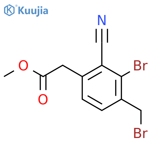 Methyl 3-bromo-4-bromomethyl-2-cyanophenylacetate structure
