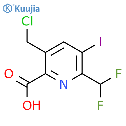 5-(Chloromethyl)-2-(difluoromethyl)-3-iodopyridine-6-carboxylic acid structure