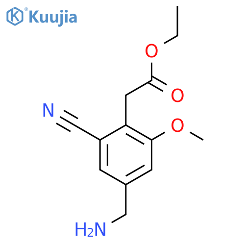 Ethyl 4-aminomethyl-2-cyano-6-methoxyphenylacetate structure