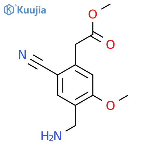 Methyl 4-aminomethyl-2-cyano-5-methoxyphenylacetate structure