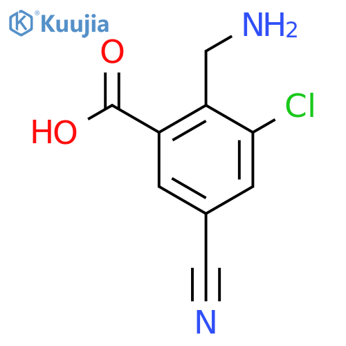 2-Aminomethyl-3-chloro-5-cyanobenzoic acid structure