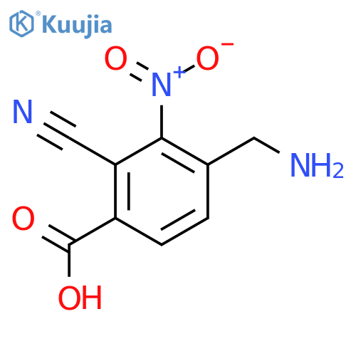 4-Aminomethyl-2-cyano-3-nitrobenzoic acid structure