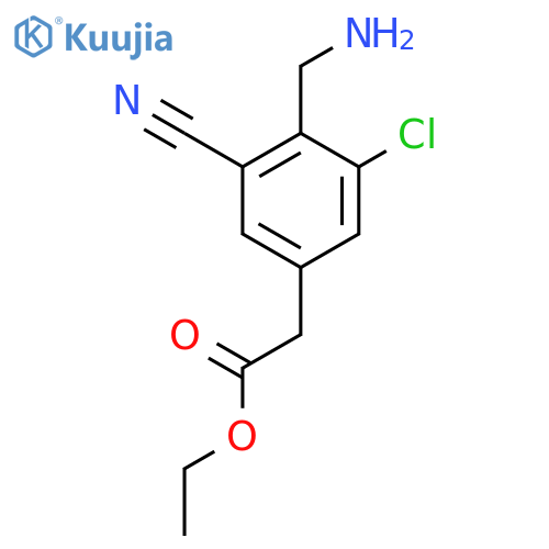 Ethyl 4-aminomethyl-3-chloro-5-cyanophenylacetate structure