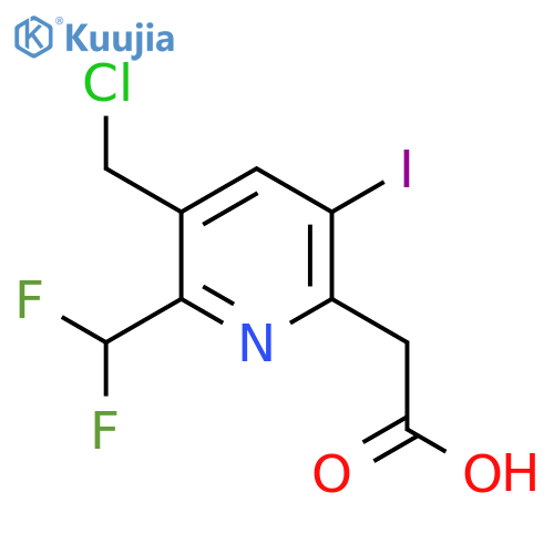 3-(Chloromethyl)-2-(difluoromethyl)-5-iodopyridine-6-acetic acid structure