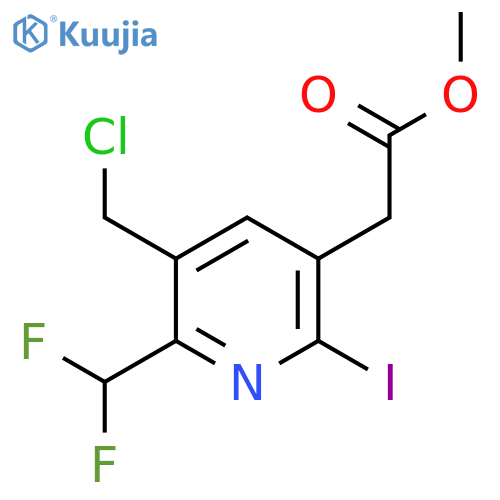 Methyl 3-(chloromethyl)-2-(difluoromethyl)-6-iodopyridine-5-acetate structure