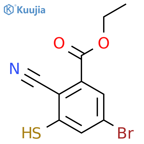 Ethyl 5-bromo-2-cyano-3-mercaptobenzoate structure