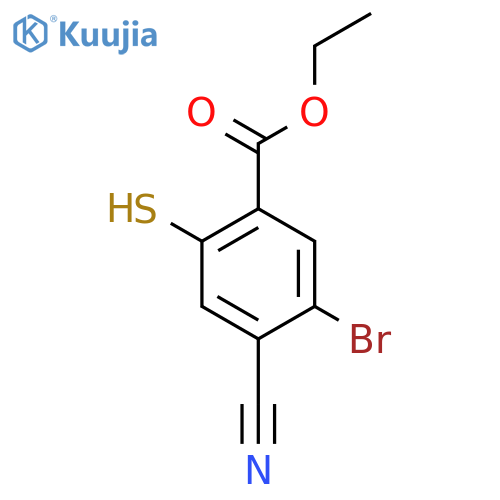 Ethyl 5-bromo-4-cyano-2-mercaptobenzoate structure