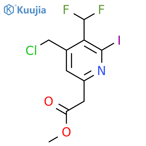 Methyl 4-(chloromethyl)-3-(difluoromethyl)-2-iodopyridine-6-acetate structure