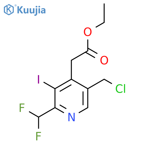 Ethyl 5-(chloromethyl)-2-(difluoromethyl)-3-iodopyridine-4-acetate structure