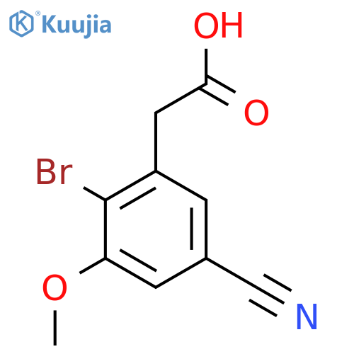 2-Bromo-5-cyano-3-methoxyphenylacetic acid structure