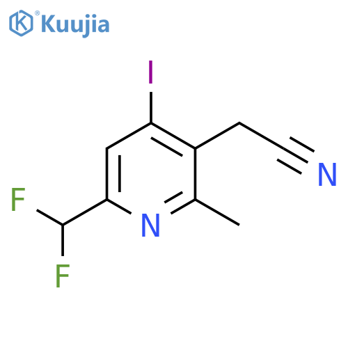 6-(Difluoromethyl)-4-iodo-2-methylpyridine-3-acetonitrile structure
