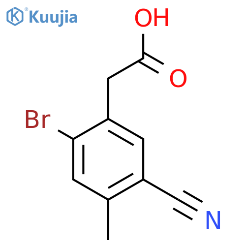 2-Bromo-5-cyano-4-methylphenylacetic acid structure