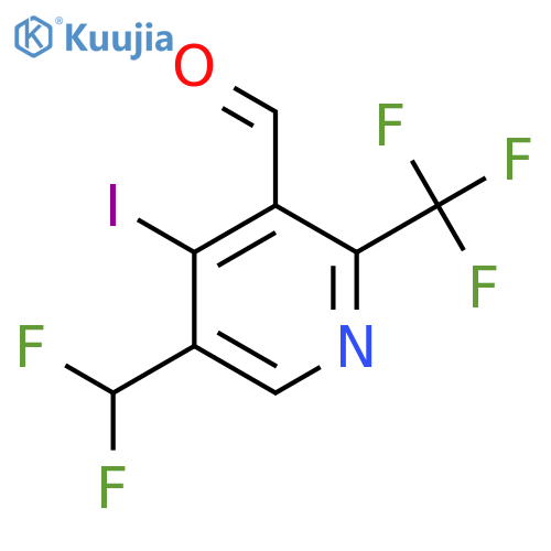 5-(Difluoromethyl)-4-iodo-2-(trifluoromethyl)pyridine-3-carboxaldehyde structure