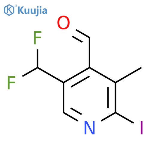 5-(Difluoromethyl)-2-iodo-3-methylpyridine-4-carboxaldehyde structure