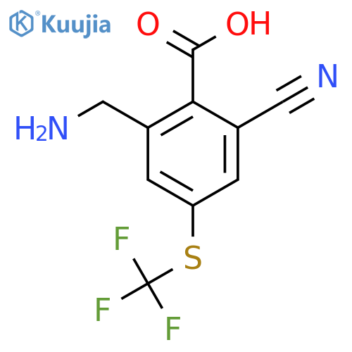2-Aminomethyl-6-cyano-4-(trifluoromethylthio)benzoic acid structure