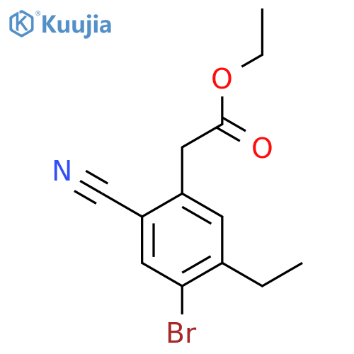 Ethyl 4-bromo-2-cyano-5-ethylphenylacetate structure