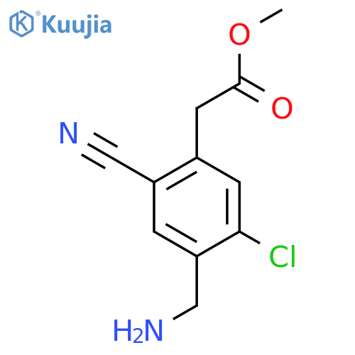 Methyl 4-aminomethyl-5-chloro-2-cyanophenylacetate structure