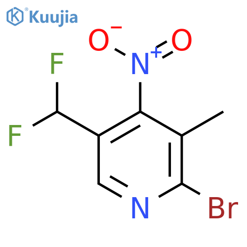 2-Bromo-5-(difluoromethyl)-3-methyl-4-nitropyridine structure