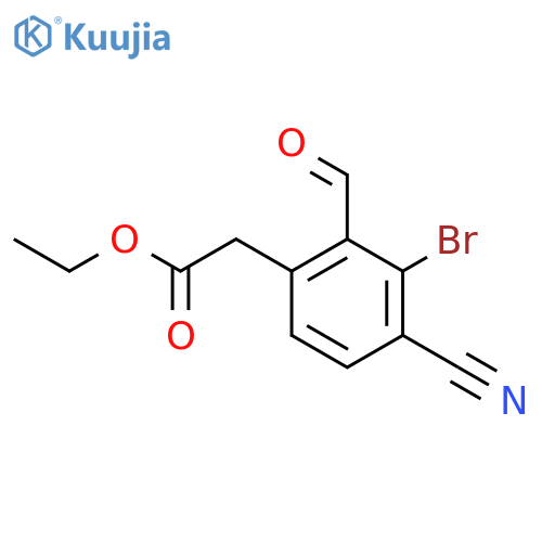 Ethyl 3-bromo-4-cyano-2-formylphenylacetate structure